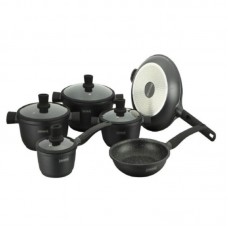 RL-NS1010M BLACK ROYALTY LINE Set oale cu interior marmorat si capac, 10 piese.